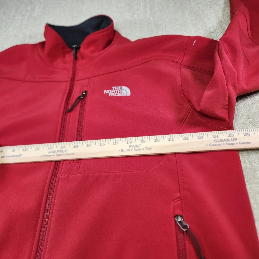 North Face Apex Bionic Jacket Men XL Softshell Fleece Lined Red Full Zip Outdoor